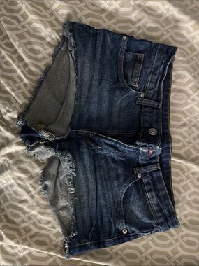 H&M Dark Wash Distressed Denim Cutoff Shorts